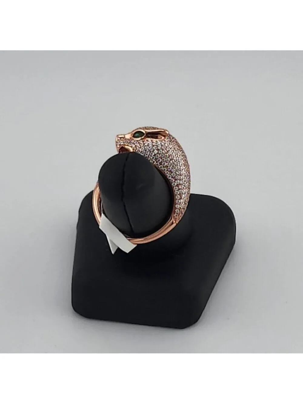 LAST ONE Fierce & Stylish: Panther Ring in 925 Silver with CZ Stones